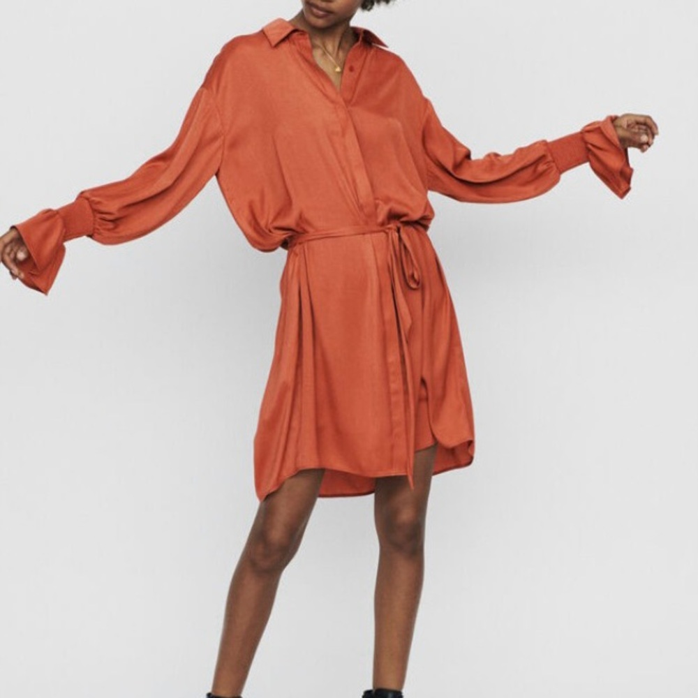 MAJE Rebano terracotta dress.